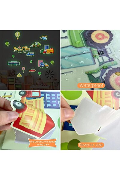 Generic Glow-in-the-Dark Cartoon Car Wall Stickers by Tazwiq (30 x 20 cm, 2 pcs)