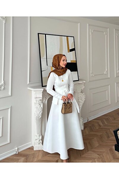 VOICTEC Women's Puff Scuba Skirt Blouse Set