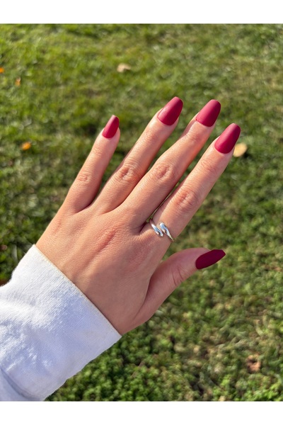 Eylülün Takısı Women's Silver Color Thin Bottega Ring