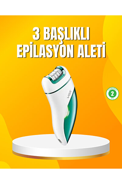 LaraThec Şarjlı 3’ü 1 Arada VGR Epilatör LED Işıklı Suya Dayanıklı Hassas Bölge Epilasyon Makines