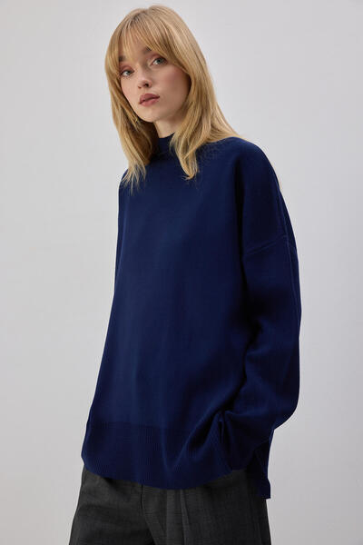 Touché Privé VERTICAL COLLAR BASIC KNITWEAR SWEATER