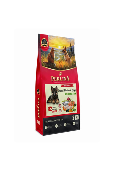 Perlina Orta ve Büyük Irk Yavru Köpek Maması, Tavuk ve Balık, 2 KG