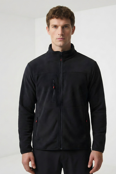 Gubo Men's Fleece Coat with Pockets, Zippered Opening and Closing, Winter