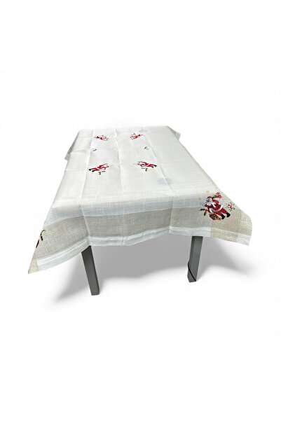 OEM Christmas tablecloth with Printed, 150x220 cm, cream