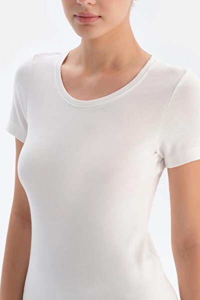 Dagi Women's Thermal Single Top, Wide Neckline, Short Sleeve, Thermal Underwear, 47% Polyester, 47% Viscose, 6% Lycra