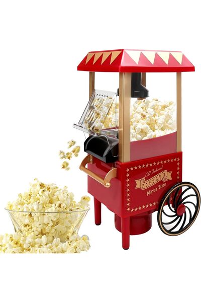 NEONI Hot Air Popcorn Machine, 1200W Electric Popper (Small, Red)