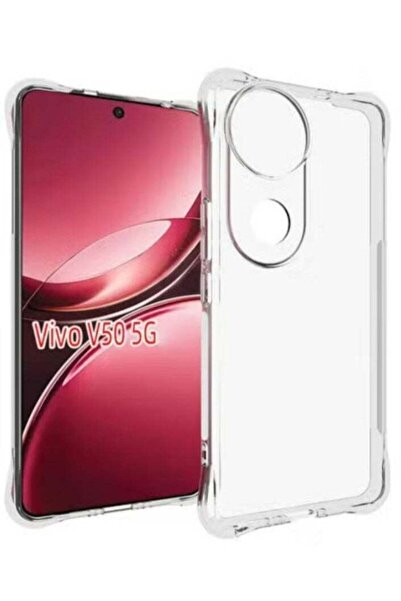 Generic جراب لهاتف vivo V50 5G - غطاء حماية عسكري من مادة TPU الشفافة بأربع ز...