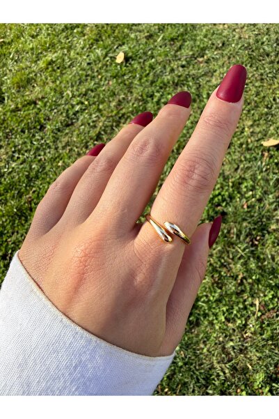 Eylülün Takısı Women's Gold Color Thin Bottega Ring