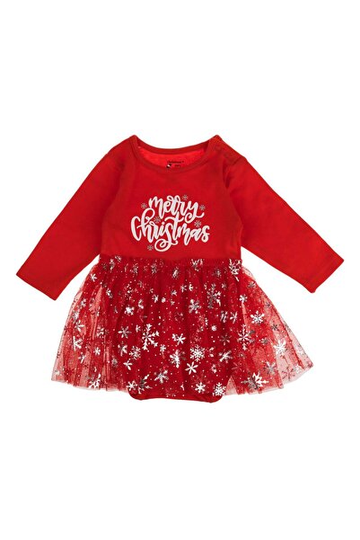 OEM Κόκκινο Χριστουγεννιάτικο Βαμβακερό Κορμάκι με Φούστα Τούτου & Ασημένιες ...