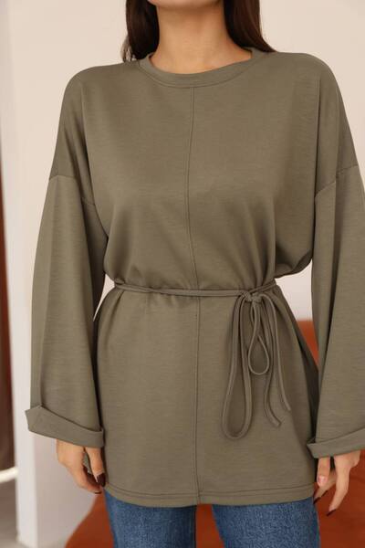 SUN STYLE Women's Comfortable Fit Belted Modal Tunic Set - Casual & Stylish Combination