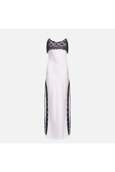 Enchanté Sori LONG SILK DRESS WITH LACE