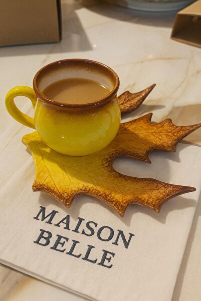 Yerel Üretici Maison Belle Özel Seri🍁Yaprak Tabaklı Fincan