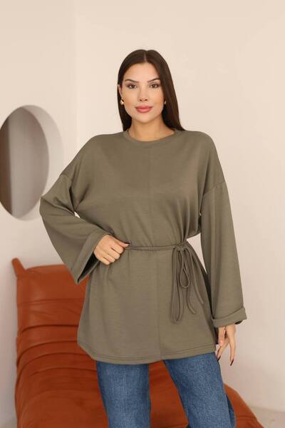 SUN STYLE Women's Comfortable Fit Belted Modal Tunic Set - Casual & Stylish Combination