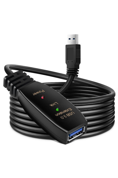 BAOLAI Cablu prelungitor USB 3.0, repetor activ, mascul-femelă, cu amplificare a semnalului (10 m)