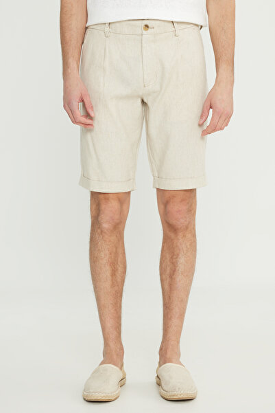 ALTINYILDIZ CLASSICS Men's Beige Soft Textured Linen Slim Fit Slim Fit Tie Wa...