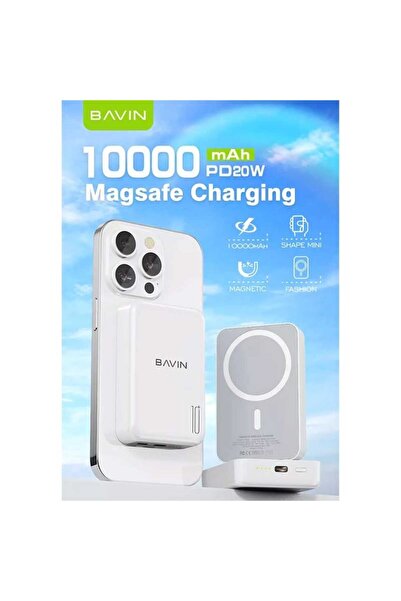 Bavin PC1016 Wireless Magnetic Fast Charging Power Bank with 10000mAh Capacity, Compact and Portable