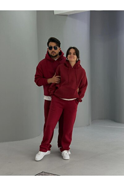 Baycombine35 Sevgili Kombini - 3 İplik Ş Fleece-Lined Tracksuit Set, Set of 4