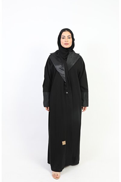 Stylish عباية كلاسيك لف بياقة مطرزة