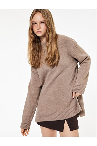 Koton Μακρυμάνικο ψηλός λαιμός Πλεκτό Τούνικ με λεπτομέρεια σχισμής oversized (AW 25)