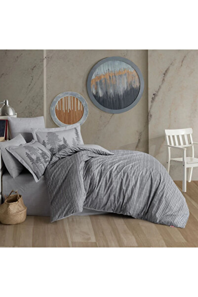 Hobby Single Poplin Duvet Cover Set Tully Gray