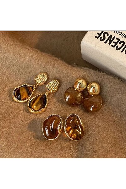 bag and shine 3 أزواج من الأقراط الأنيقة العتيقة