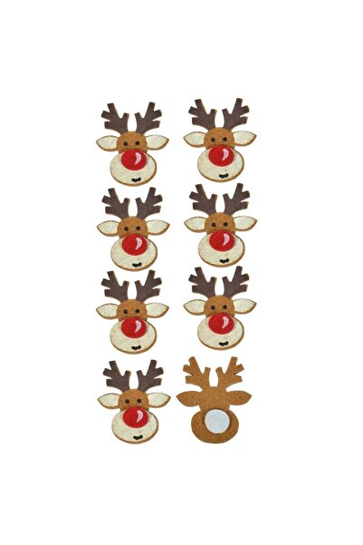 OEM Autocolante de Craciun Decorative Reni din Pasla 3cm - 8buc