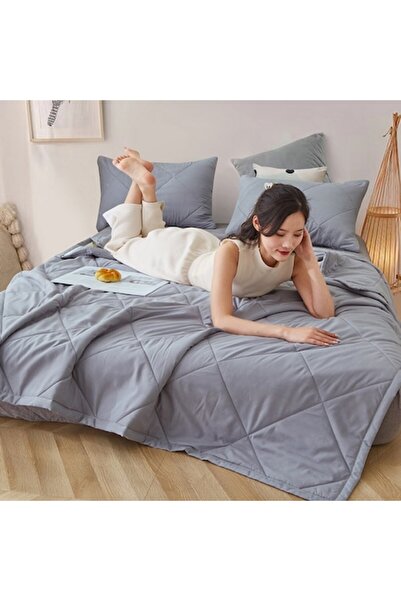 OEM Cotton Bed/Sofa Blanket, 2 Persons, 180x200cm, Grey, Diamond Stitch Pattern