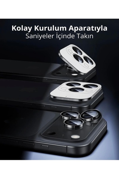 HYPERSOFT iPhone 15 Pro (6.1 Inch) Compatible Easy Installation Sapphire Camera Lens Protector with Apparatus