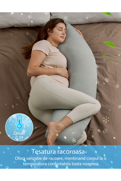 Momcozy Maternity pillow Jersey Fabric Light Grey