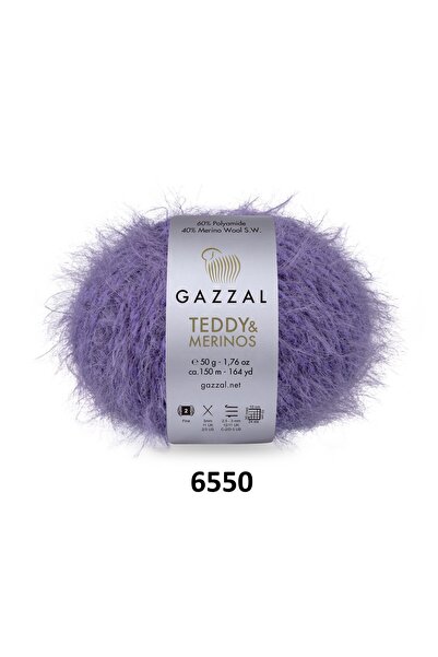 GAZZAL İPLİK Gazzal Teddy Merino Premium Plush Knitting Yarn 5 Pack 250 Gr
