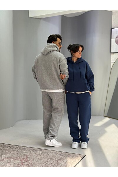 Baycombine35 Sevgili Kombini - 3 İplik Ş Fleece-Lined Tracksuit Set, Set of 4