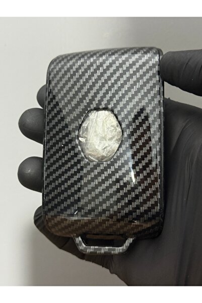 Luxe Aksesuarr Husa de protectie pentru chei din fibra de carbon cu 3 butoane pentru Renault Talisman Megane 4 Captur Kadjar Duster rosu