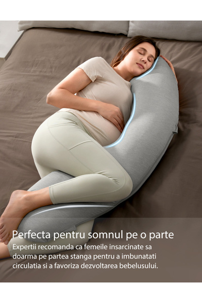 Momcozy Maternity pillow Jersey Fabric Light Grey