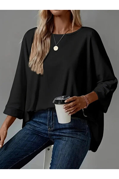 ARONA Mdb Women's Three Quarter Sleeve Crew Neck Viscose Blouse