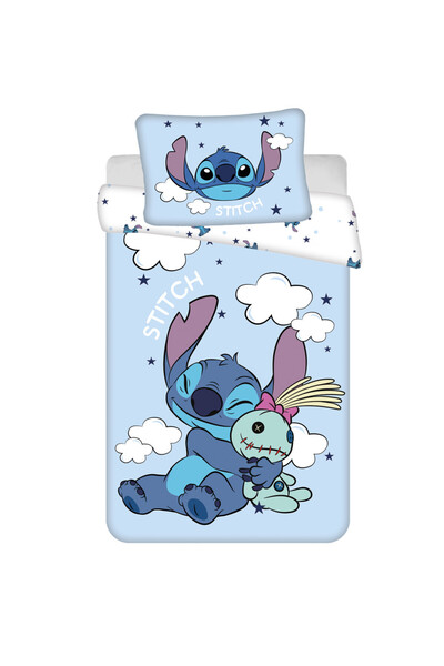 Stitch Disney Lilo și Clouds Set lenjerie pat copii 100×135 cm, 40×60 cm
