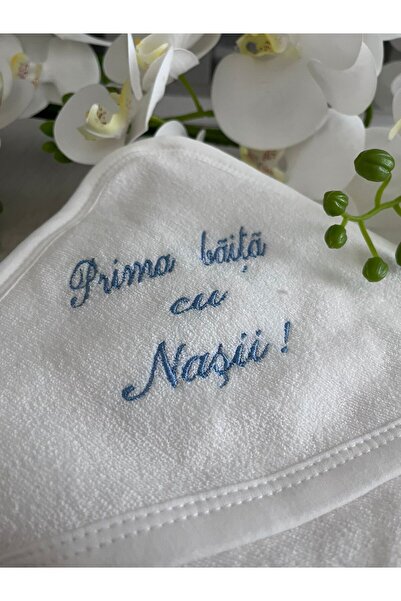 GabrielleBebe First Bath Towel with Godparents Embroidered Personalized Color