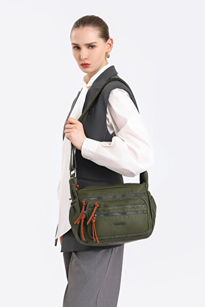 Hüvendo Geantă de umăr pentru femei Barcelona, cu mai multe buzunare, lungă, ...