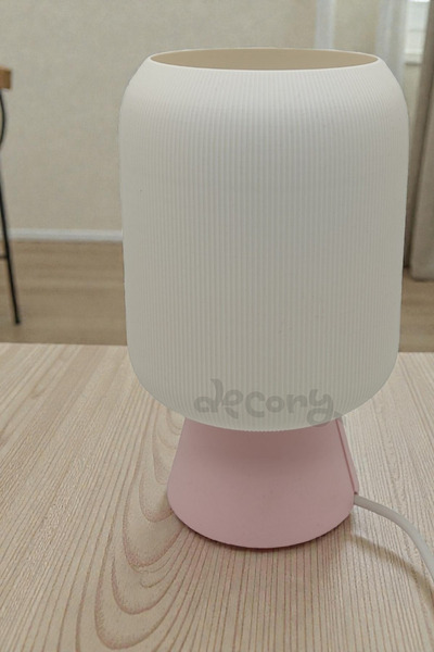 decory Ataca Pink Base Stylish Simple Table Lamp, Pinterest Style Pink Lampshade (Bioplastic) E27