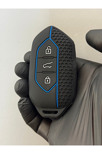 Mavi Keys Togg T10X T10F Husă de protecție pentru telecomandă cu model de tip fagure cu 3 butoane – negru albastru