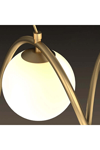 ALC-Shop Lustra LOFT Atrium, 3x G9, Alb Auriu, Metal, Inaltime Reglabila