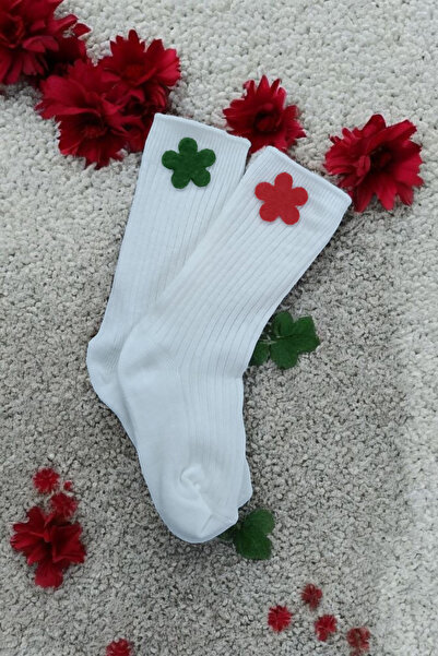 ÖZKARDEŞLER BABY Baby and Child Knee-High Socks Felt Daisy 2-Pack