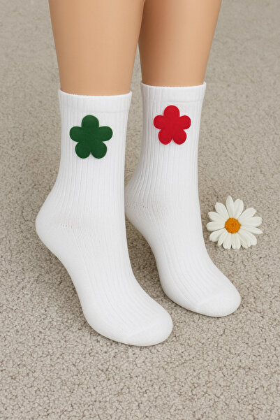 ÖZKARDEŞLER BABY Baby and Child Knee-High Socks Felt Daisy 2-Pack