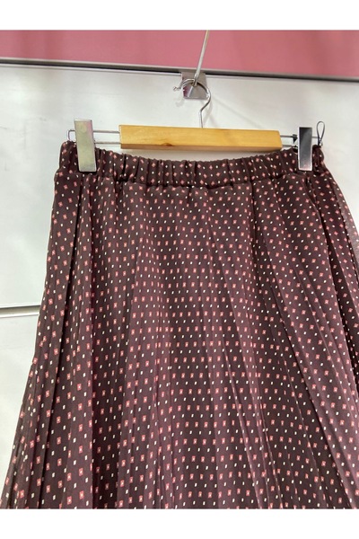 edu collection Patterned Chiffon Bell Skirt with Lining