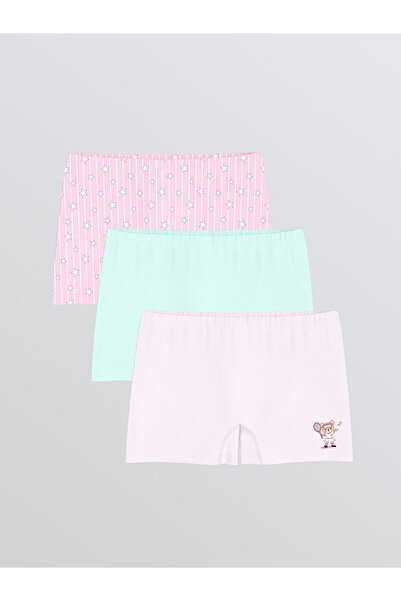 LC Waikiki Peak New Season με τύπωμα Κοριτσίστικα μπόξερ 3-συσκευασία