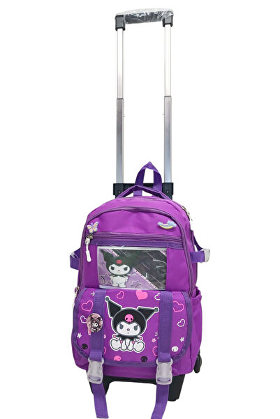ROWAN ÇANTA 2-Stage Roller. Wheeled Portable Character Patterned Purple Primary School Backpack