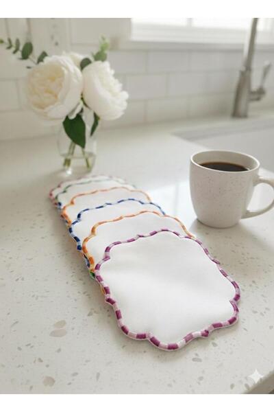 alinastore 6 Pieces Coffee or Presentation Cocktail Napkins & Coaster Mixed C...