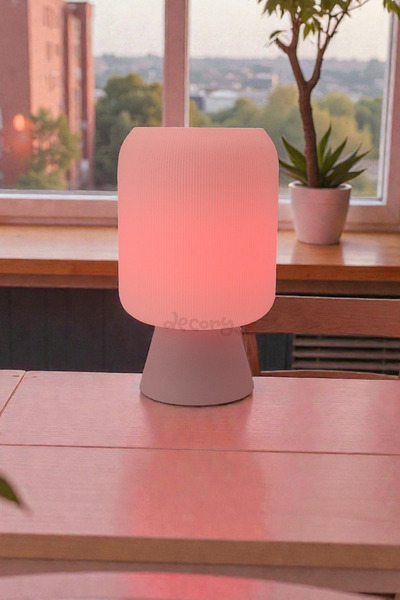 decory Ataca Pink Base Stylish Simple Table Lamp, Pinterest Style Pink Lampshade (Bioplastic) E27
