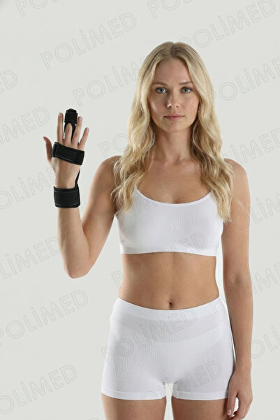 POLİMED Professional Middle Finger Splint |   Broken Finger and Tendonitis Stabilizer – Breathable Fabric