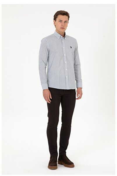 U.S. Polo Assn. U.S Polo Assn Button-Down Collar Slim Fit Striped Shirt