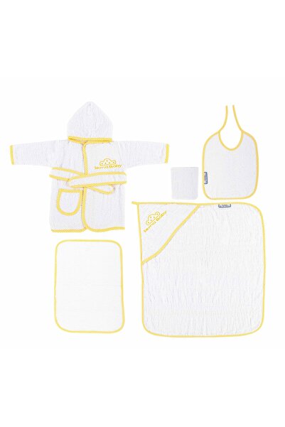 Sema Baby طقم روب حمام للأطفال مكون من 5 قطع - أصفر